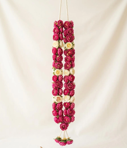 Pink Ivory <b>Rose</b> Artificial Flower Varmala Handmade Bridal Jaimala Wedding <b>Garland</b> Mala for Traditional Indian Wedding Ceremony - Product Image 1
