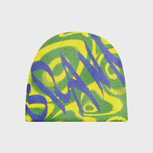 Gorro Unisex de Jacquard con Patrón de Letras, 56-58 cm, Estilo Urbano, Gorro de Invierno, Tejido Acrílico, Gorra Informal - Product Image 3