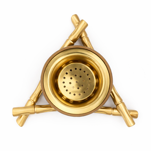 Quemador de incienso de lujo dorado estilo bambú, Mabkhara, quemador de incienso Oud, soporte para incienso árabe, decoración para el hogar de estilo medioriental - Product Image 2