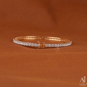AARVA JEWELS Rhodium Plated <b>Silver</b> Moissanite Hiphop Tennis <b>Bracelet</b> Round Brilliant Cut Bezel Setting Women's Luxury <b>Bangle</b> - Product Image 4