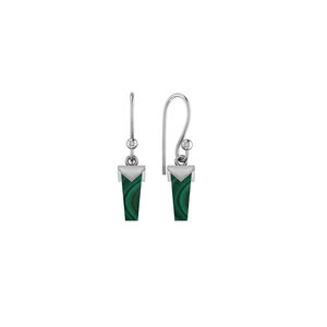 Boucles d'oreilles pendantes en argent sterling 925 de qualité supérieure, finition brillante, en forme de crayon, avec serti à la française, tendance, cadeau idéal pour mariage et soirée - Product Image 1