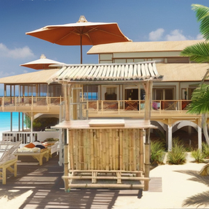 Muebles de barra de bambú para playa, resistentes al agua, ecológicos, de uso comercial, material de madera. - Product Image 4