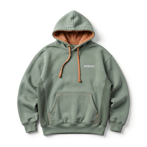 Sweat-shirt à capuche en molleton français pour homme, coupe ample, avec poche, décontracté, pour l'automne, 100% coton - Product Image 1