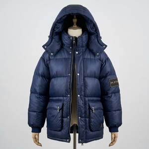 MA-ATTEN <b>Men's</b> Navy Blue Puffer Jacket Hooded Down Filled Windproof <b>Waterproof</b> <b>Winter</b> Casual <b>Coat</b> with Zipper Closure and Pocket - Product Image 1