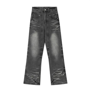 Jeans en denim respirant pour hommes, coupe droite, vente en gros, personnalisables, style skinny - Product Image 3