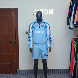 Custom <b>Men</b> Windbreaker <b>Jacket</b> Shorts Set 2 Piece Silk Screen Printing Tracksuit USA Flag Lightweight <b>Summer</b> Casual Running Suit - Product Image 4