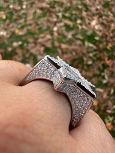 Hip Hop <b>Ring</b> Iced Out Moissanite Star of David <b>Ring</b> 925 Sterling Silver Baguette <b>Ring</b> <b>Men</b> Bling Statement Jewelry Luxury Style - Product Image 3