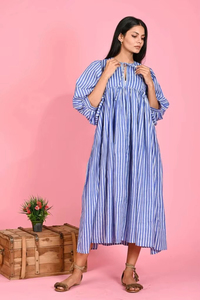 Robe en coton indien écologique faite à la main, confortable, décontractée pour l'été, tendance, imprimé en blocs, cadeau personnalisé pour la mariée - Product Image 4
