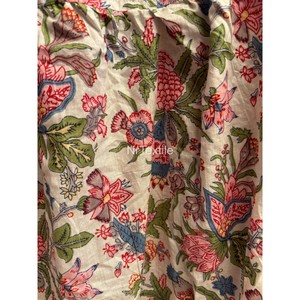 Jupe midi en coton à imprimé floral, taille élastique, coupe trapèze, style bohème ample, ourlet à volants, robe décontractée de printemps, tissée et respirante - Product Image 6