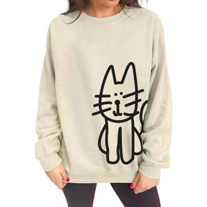<b>Cat</b> Sweatshirts for Women Graphic Oversized Sweatshirt Funny Long Sleeve Shirt Cute Pullover Fleece Hoodie <b>Tops</b> Casual Cozy - Product Image 2