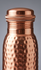 Bouteille artisanale en cuivre pur martelé, étanche, écologique, réutilisable, récipient à eau ayurvédique - Product Image 5