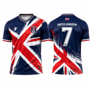 Camiseta de la Selección de Fútbol del Reino Unido, Transpirable, de Spandex y Poliéster, Ecológica, Personalizable por Sublimación/Bordado - Product Image 3