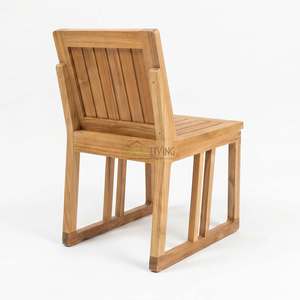 Modern <b>Teak</b> Wood <b>Dining</b> <b>Chair</b> Armless Waterproof Contemporary Design Stable Structure for Hotel Apartment Use Home Furniture - Product Image 4