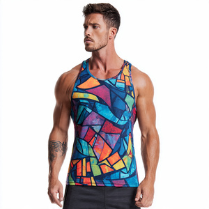 Football Training Sublimation Tank Top Men 100% Polyester Sublimated Singlet Sleeveless Square Neck Football Vest Tops Men - Product Image 5