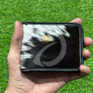 Portefeuille en cuir de vachette véritable fait main, portefeuille bifold fin et minimaliste pour homme et femme - Product Image 1