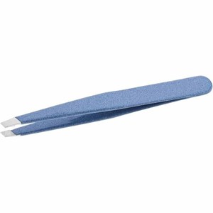 Pinzas para Cejas de Acero Inoxidable Azul con Punta Inclinada, Ligeras, Duraderas, Herramienta de Belleza Personalizada - Product Image 1