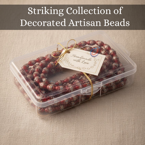 Cuentas Sueltas de Vidrio Lampwork Color Granate, Hilo de 8 Pulgadas |   Patrón de Pastel de Boda Hecho a Mano con Formas Mixtas |   Proyectos de Joyería Decorativa - Product Image 6