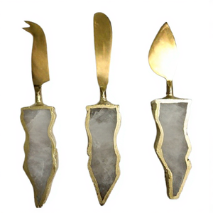 Ensemble de couverts en métal de designer haut de gamme, idéal pour les plats maison les plus simples, spatule à gâteau en acier miroir plaqué or - Product Image 1