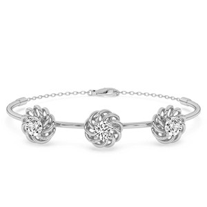 Bracelet ouvrable en or 14 carats avec diamant de laboratoire taille brillant ronde en spirale (1 carat) – Prix de gros Tw. Bijoux - Product Image 2
