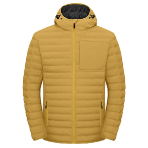 Men's Hooded Puffer <b>Jacket</b> Solid Color Windproof Breathable Stand Collar Zipper Casual Winter Wear <b>Slim</b> <b>Fit</b> Regular Length - Product Image 6