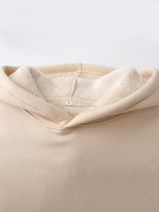 wholesale oversized blank hoodies men fashion streetwear embroidery logo winter thick <b>sherpa</b> hoodie high quality hoodie - Product Image 4