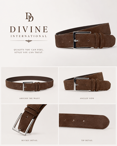 Ceinture en cuir suédé artisanale, collection de ceintures en gros pour les marques lifestyle de Divine International - Product Image 5