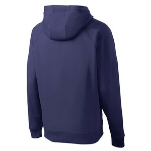 เสื้อฮู้ดผู้ชายสีน้ำเงินกรมท่า ทรงปกติ สีพื้น ผ้าโพลีเอสเตอร์ สไตล์ลำลอง มีกระเป๋าหน้า แขนเสื้อแบบแร็กแลน - Product Image 6