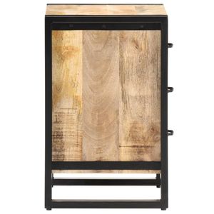 Mesita de Noche Compacta de Madera de Mango Natural Sólida, Tipo Cómoda - Product Image 4