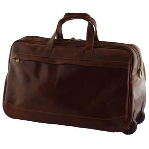 กระเป๋าเดินทางหนังแท้ Explorer รุ่นวินเทจ สำหรับเดินทางช่วงสุดสัปดาห์  แบบ Unisex พกพาสะดวก ความจุขนาดใหญ่ (36-55 ลิตร) ทนทาน เหมาะสำหรับกิจกรรมกลางแจ้ง - Product Image 2