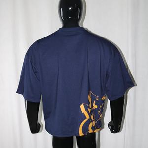 T-shirt à manches courtes bleu marine pour homme avec imprimé dragon doré, col rond, décontracté, imprimé à l'écran, jersey 100% coton FINER THREADS - Product Image 4