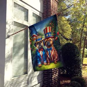 All American Large Porch Bruselas Griffon House Flag Multicolor Poliéster Yard Banner Obra DE ARTE Colgante de pared para poste de manga - Product Image 2