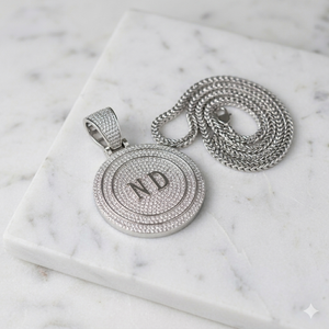 Collier personnalisé unisexe en argent 925 style hip-hop, bijoux fins, pendentif classique, lettre en bloc cercle glacé en moissanite - Product Image 5