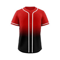Maillot de baseball personnalisé à rayures rouges pour homme, manches courtes, boutons sur le devant, tissu respirant, uniforme sportif
