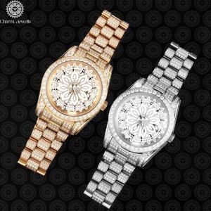 Charm Jewells Montre ronde en acier inoxydable pour hommes, 40 mm, cristal saphir, quartz, fermoir pliant de luxe à la mode - Product Image 3