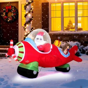Aereo Gonfiabile Natalizio con Scatole Regalo e Luci LED, Decorazione da Giardino in PVC di 2,2 Metri - Product Image 4