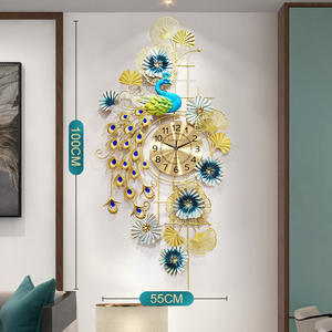 Horloge murale texturée effet paon, options de design polyvalentes allant du style vintage au design ultra-moderne - Product Image 6