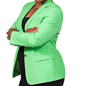 AKA Green Blazer de mode pour femme avec poches, Automne Hiver, Haut de gamme, Vente en gros, Personnalisé, Fabricant et Fournisseur OEM/ODM grec - Product Image 1