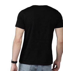 เสื้อยืดคอกลมแขนสั้นสีดำสำหรับผู้ชาย พิมพ์ลายหัวใจสีกาแฟ ทรงปกติ ผ้าถักเนื้อเจอร์ซีย์คอตตอนลำลอง - Product Image 6