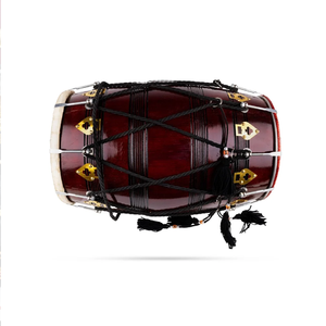 Tambour en acier inoxydable poli brillant, équipé de vis de réglage métalliques réglables, tabla en bois disponible à prix de gros. - Product Image 3