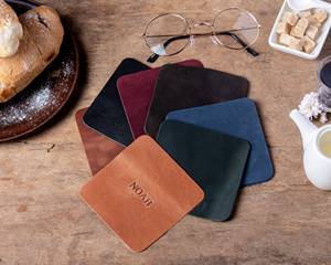 Ensemble de sous-verres en cuir durable, faits à la main, sous-verres de qualité supérieure, résistants à la chaleur, protection de table, bureau GLC-0068 - Product Image 4