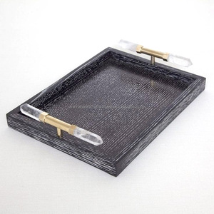 Bandeja de servicio rectangular Vogue con cristales para el hogar y la Oficina - Product Image 1