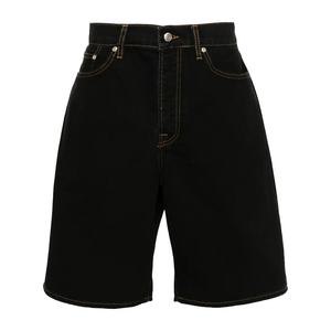 Shorts en denim à jambe droite 100% coton respirant, streetwear, haute qualité, imprimé, fitness, pour hommes - Product Image 3