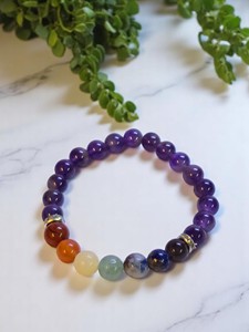 Bracelet en améthyste polie avec perles de chakra, bijoux en agate en gros pour cadeau, acheter en ligne chez Amayra Crystal Exports India - Product Image 6