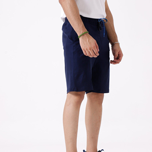 OEM Customized Logo Men's Casual 100% Cotton Knitted Hot Sweat Shorts Solid Mid Elastic Waistband Waterproof - Product Image 5