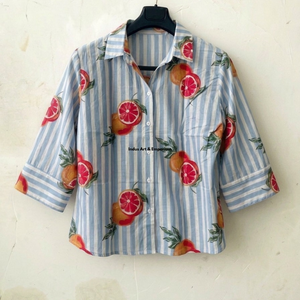 Hand Block Printed Shirt Stylish Shirts for Women Indian Hand Block Printed Soft Cotton Fabric Shirt on Sale at Best Price - Product Image 6