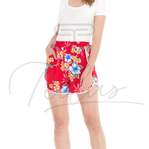 กางเกงขาสั้นชายหาดเอวสูงสำหรับผู้หญิง ไซส์พลัส สไตล์ลำลอง ลายเรียบ ผ้าสแปนเด็กซ์/โพลีเอสเตอร์ แห้งเร็ว ระบายอากาศได้ดี - Product Image 5