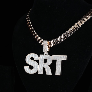 Hip Hop Custom Pendant Huge Initial Letter VVS Diamond 925 Silver Gold Plated Iced Out Moissanite Pendant with Chain - Product Image 3