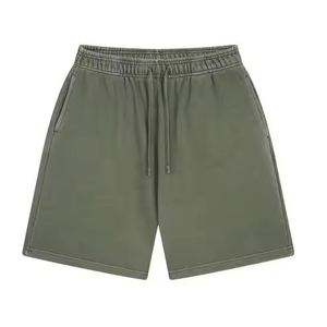 Vintage Custom Plain Mens Shorts 100% Cotton Heavyweight Solid Colors High Quality Acid Washed <b>Retro</b> Terry Loose Men's Shorts - Product Image 3