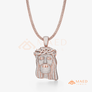 Rose Gold <b>Iced</b> <b>Out</b> Jesus Face Moissanite Hip Hop Pendant Charm for Men Luxury Cuban <b>Chain</b> Jewelry Gift Premium Urban Fashion - Product Image 5