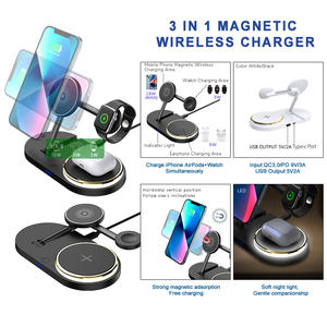 Station de charge magnétique <span class=keywords><strong>sans</strong></span> <span class=keywords><strong>fil</strong></span> 3 en 1, support de charge rapide <span class=keywords><strong>sans</strong></span> <span class=keywords><strong>fil</strong></span> 15w pour <span class=keywords><strong>Iphone</strong></span> Airpods <span class=keywords><strong>Apple</strong></span> Watch - Product Image 5